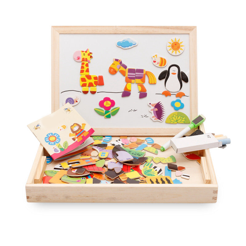 Kids Magnetic Art Easel Animal Puzzle Set-0 petit berceau